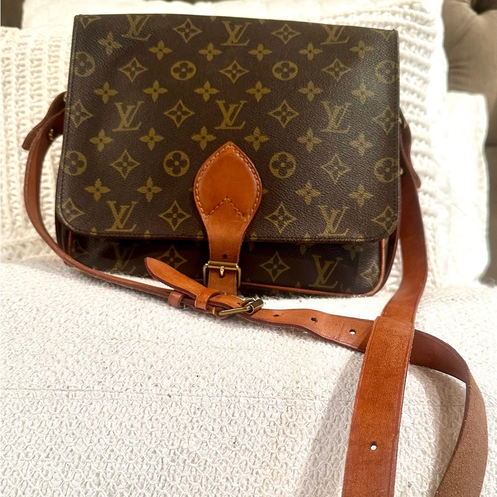 Louis Vuitton Monogram Brown and Tan Cartouchier GM Bag